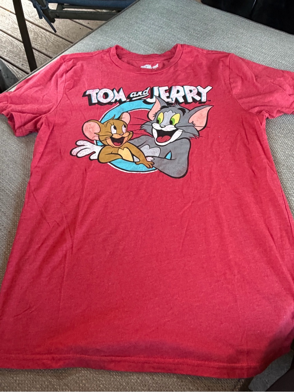 Tom and Jerry Red Graphic Short Sleeve Tee
